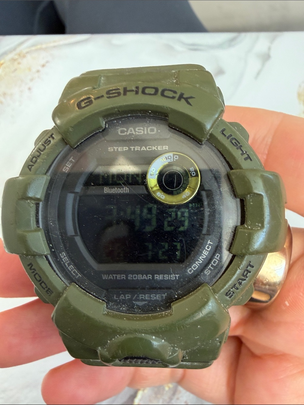 Casio G-Shock GBD-800 Olive Green Bluetooth Step Tracker Digital Watch
